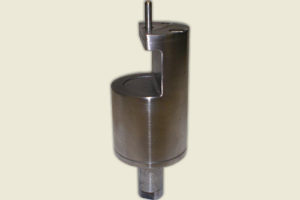 Special offset anvil machined to access areas of applications with restricted tooling clearance